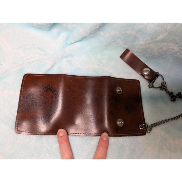 VINTAGE JLS "Original #21 Monterey Wallet" Trucker Biker Chain Leather Grunge - Picture 5 of 6